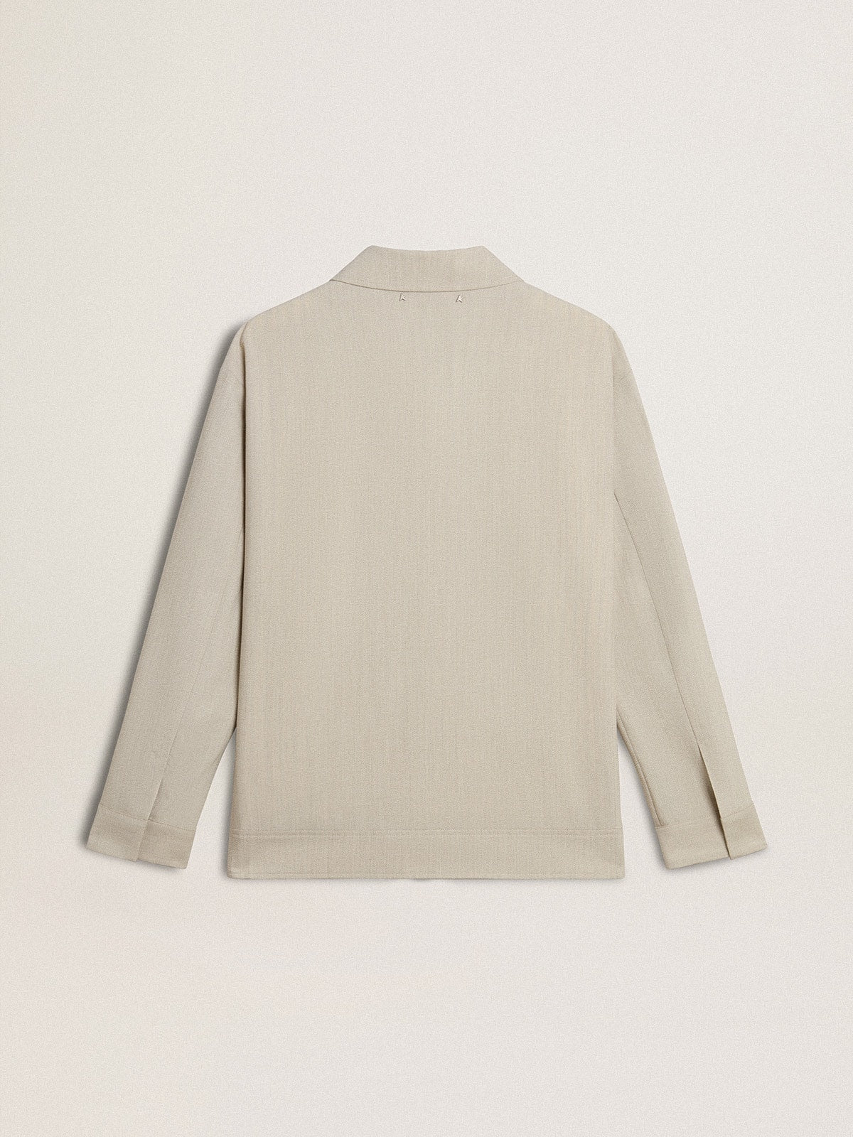 Men's khaki wool blend coach jacket