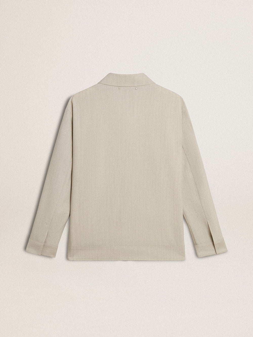 Men's khaki wool blend coach jacket