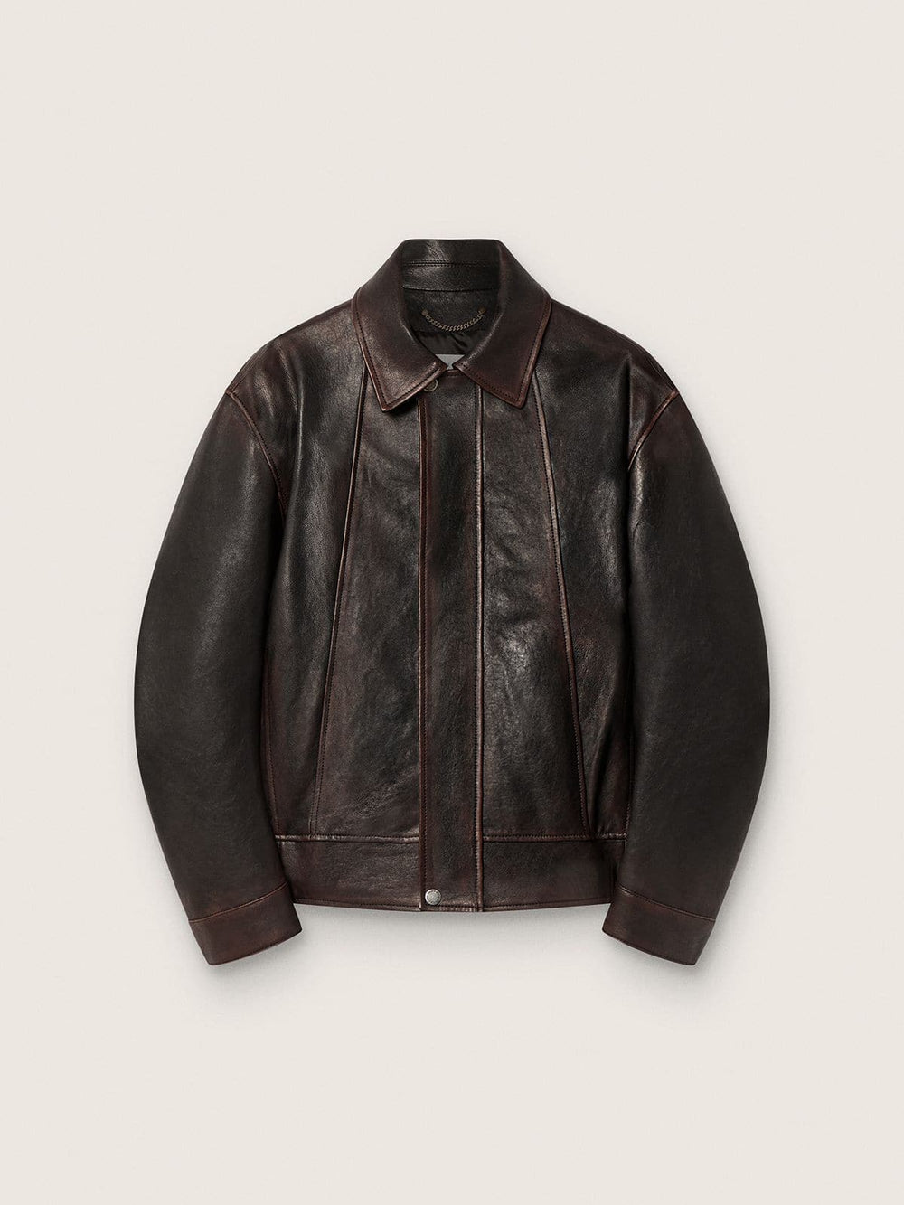 Men’s bomber jacket in burgundy nappa leather