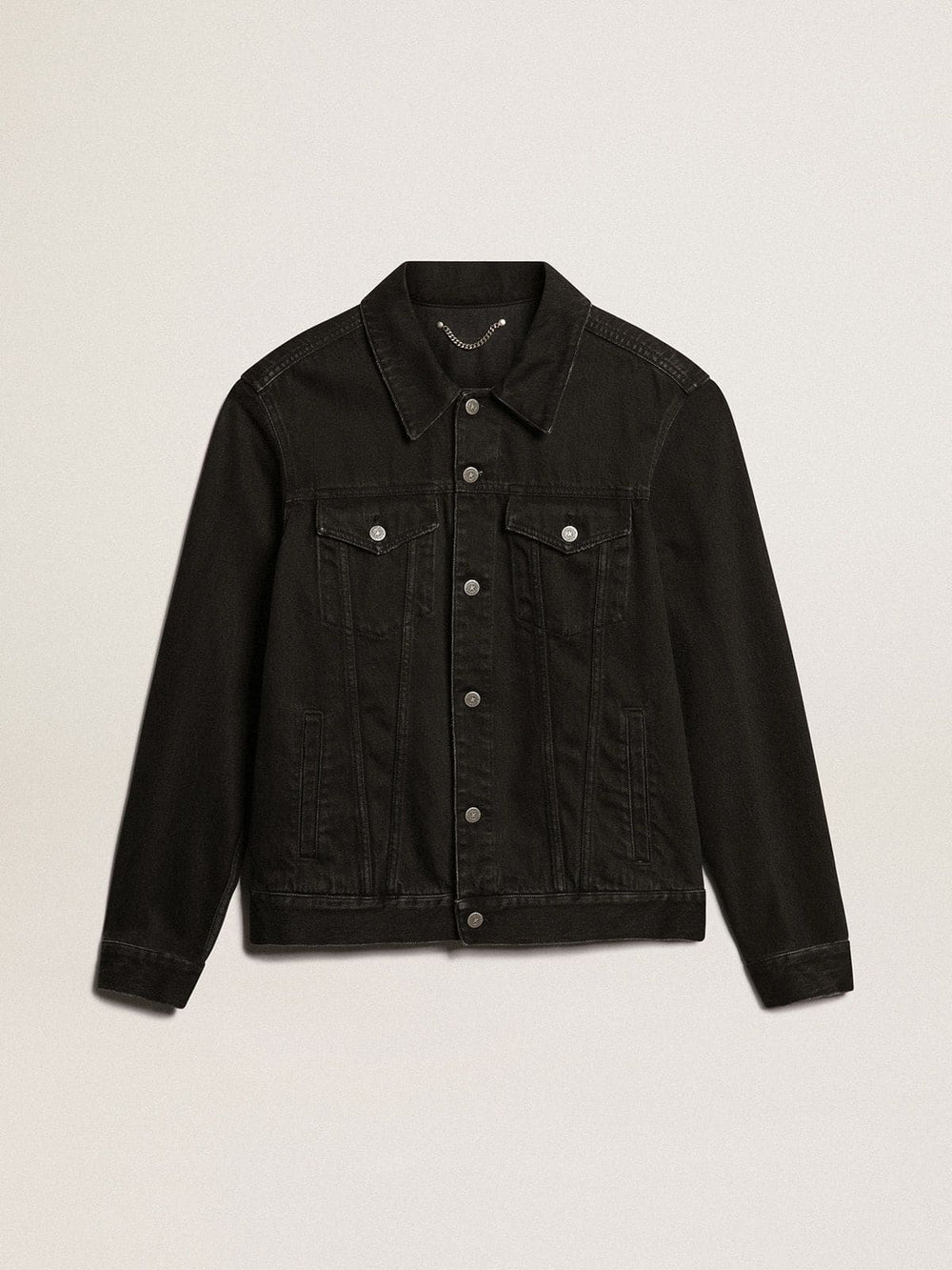 Men’s black one-wash denim jacket
