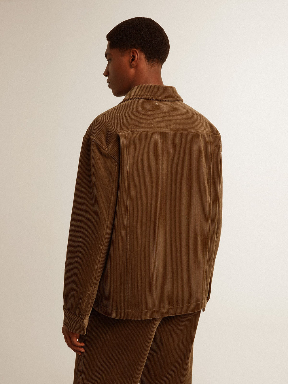 Men's olive-green corduroy jacket