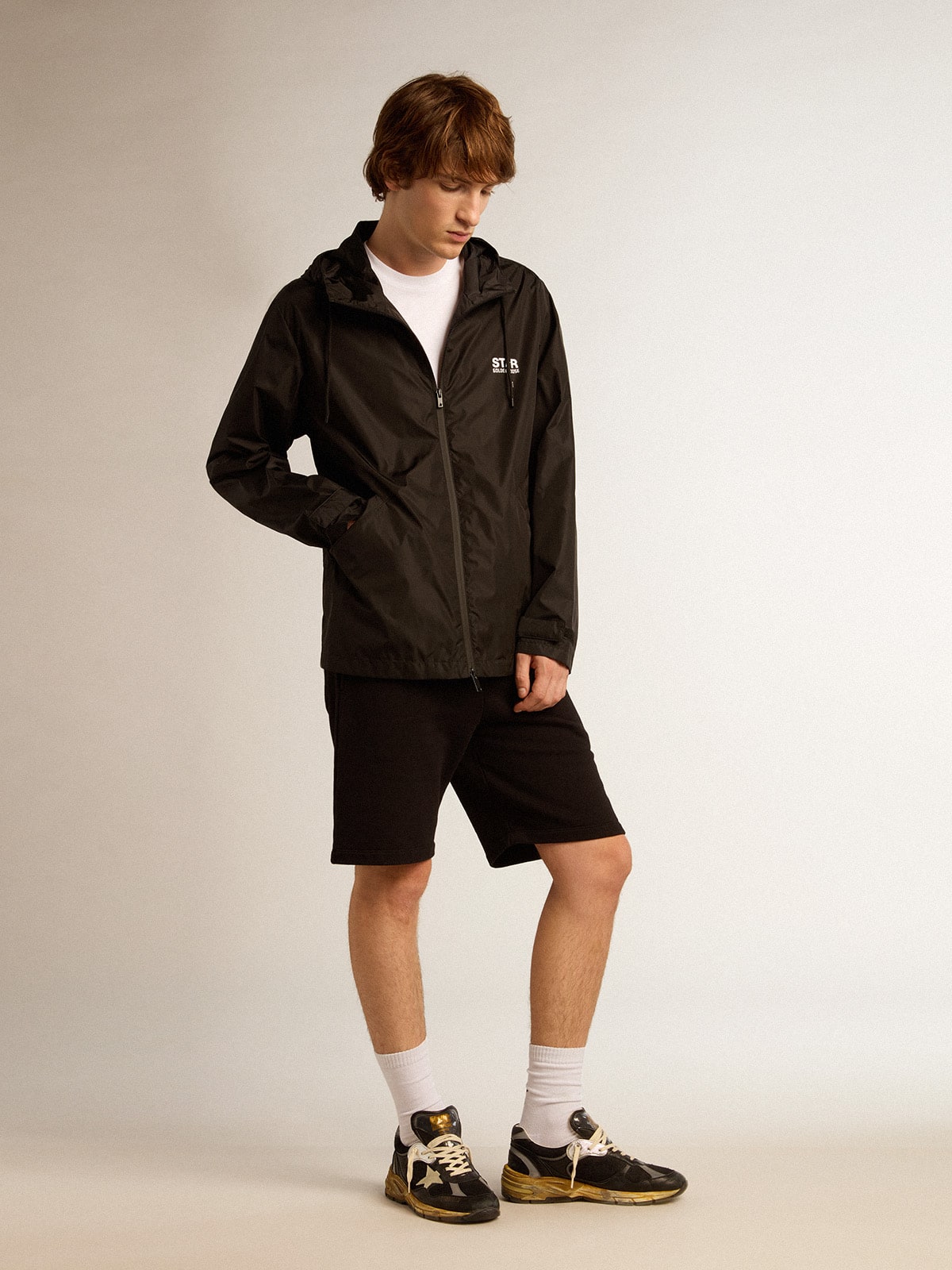 Men's black windbreaker Golden Goose
