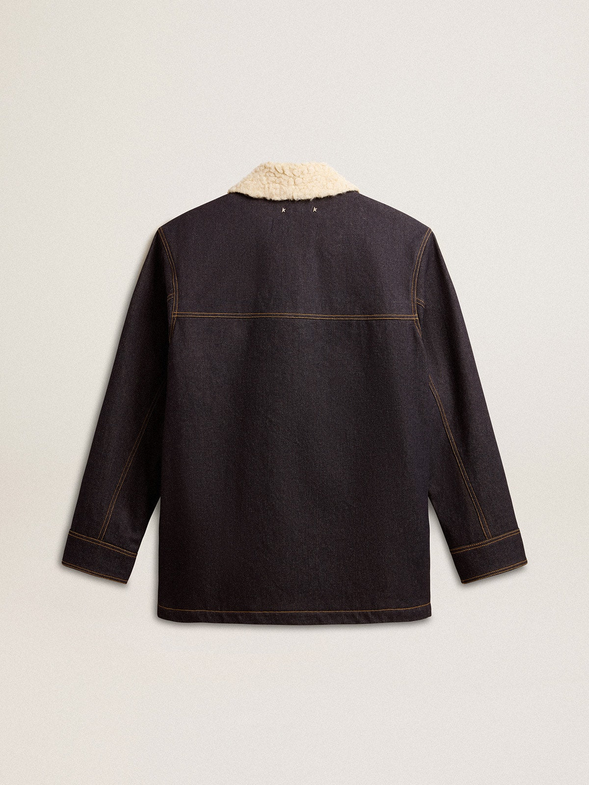 Men's denim pea coat jacket