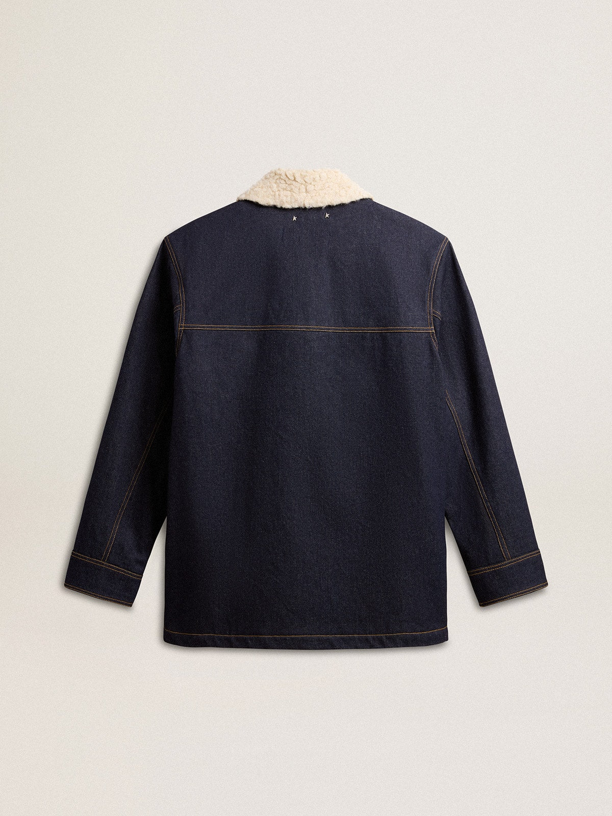 Men's denim pea coat jacket