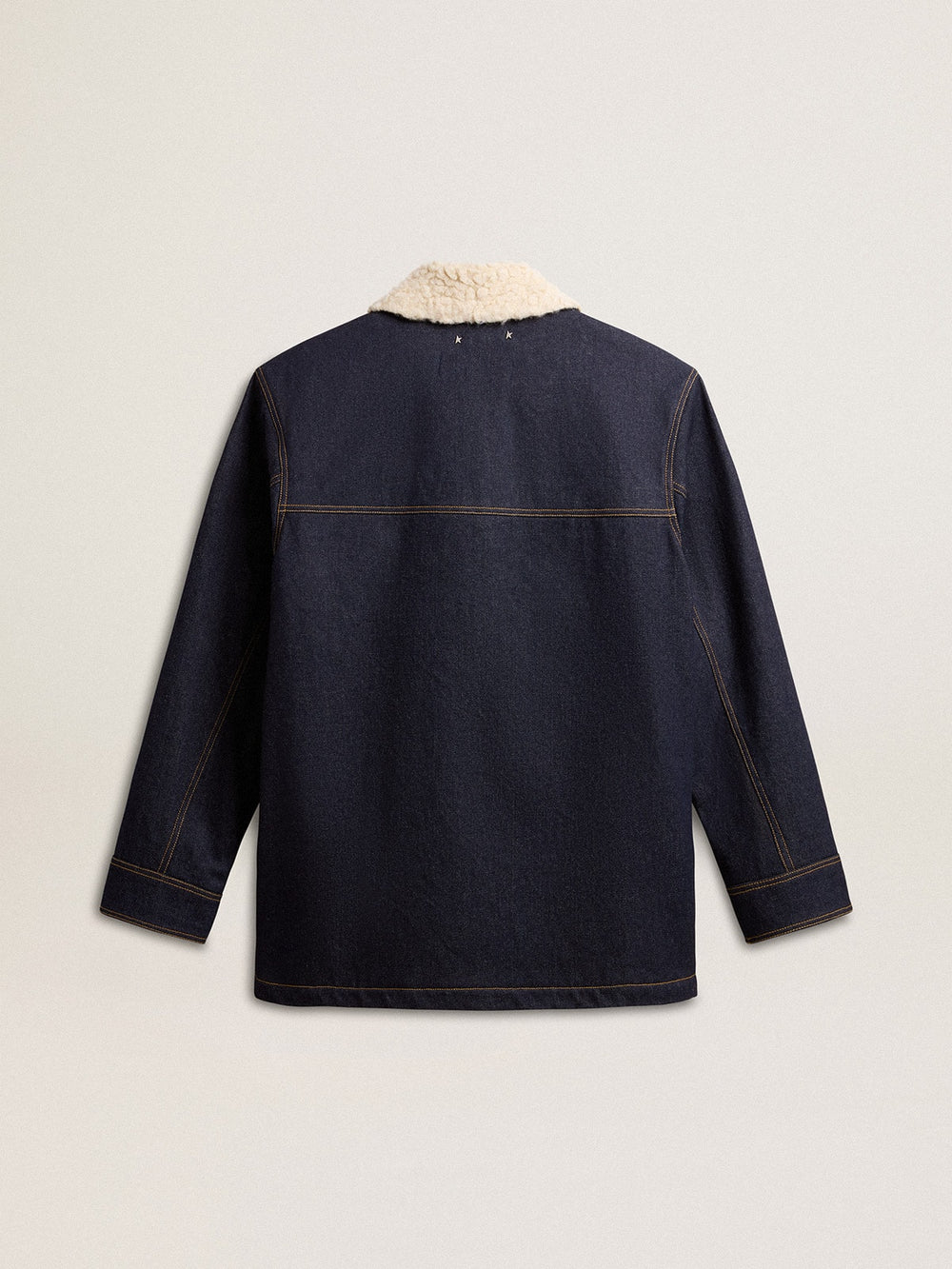 Men's denim pea coat jacket