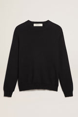 Men’s round-neck sweater in dark blue cotton