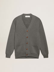 Men's grey cotton cardigan with buttons Golden Goose