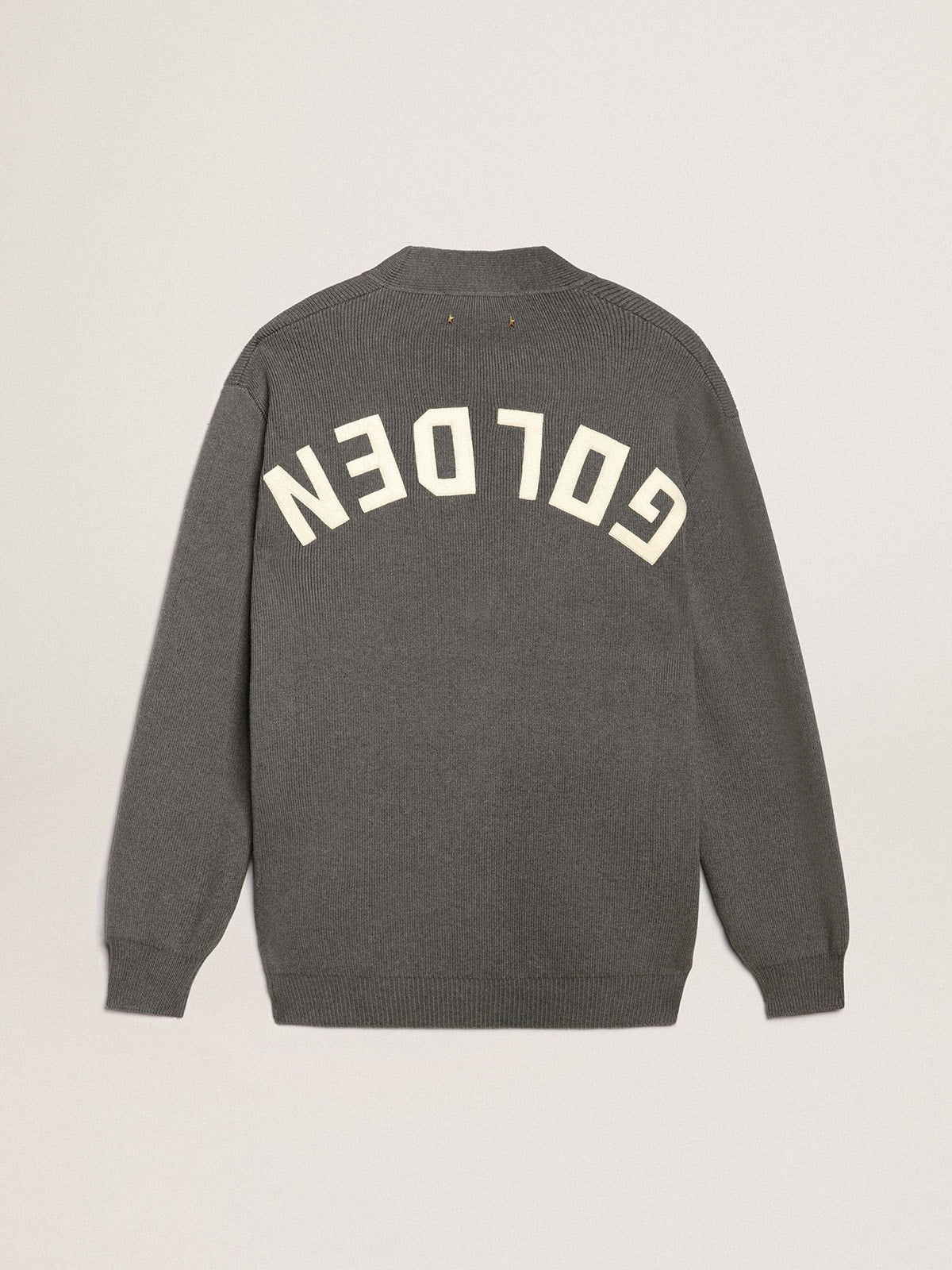 Men's grey cotton cardigan with buttons Golden Goose