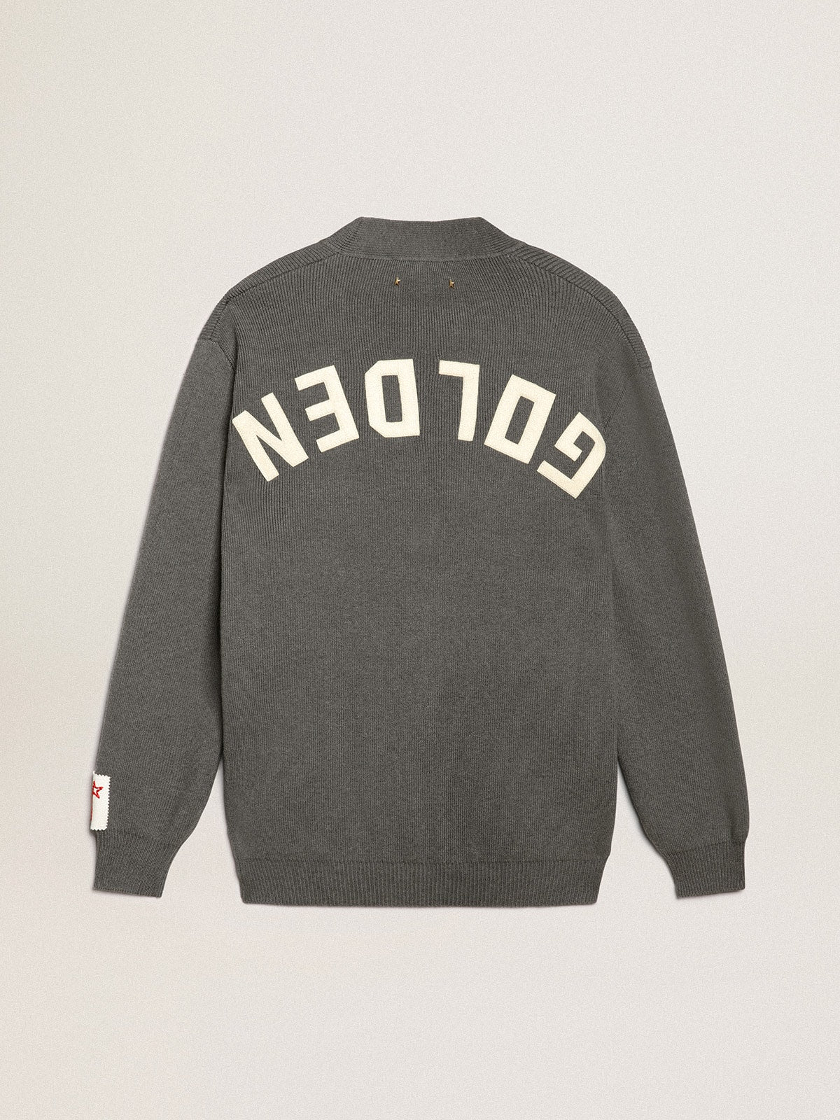 Men's grey cotton cardigan with buttons Golden Goose