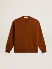 Men's crew-neck sweater with logo on the back