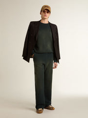 Men’s black double-breasted blazer with button fastening