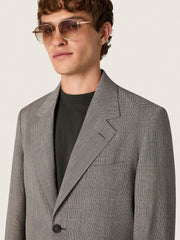 Men's jacket in gray Prince of Wales check wool
