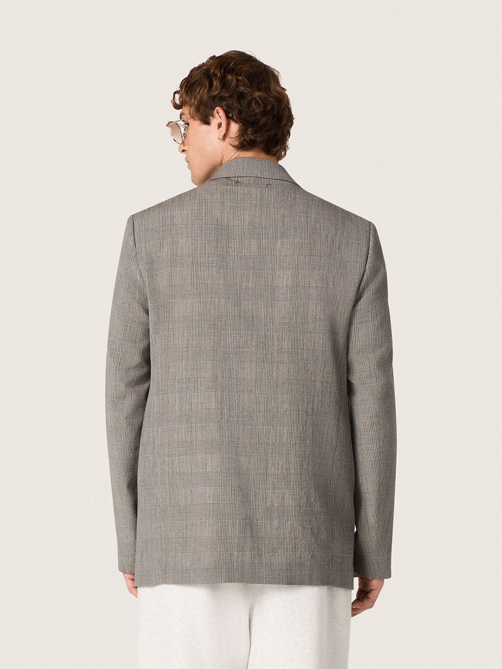 Men's jacket in gray Prince of Wales check wool