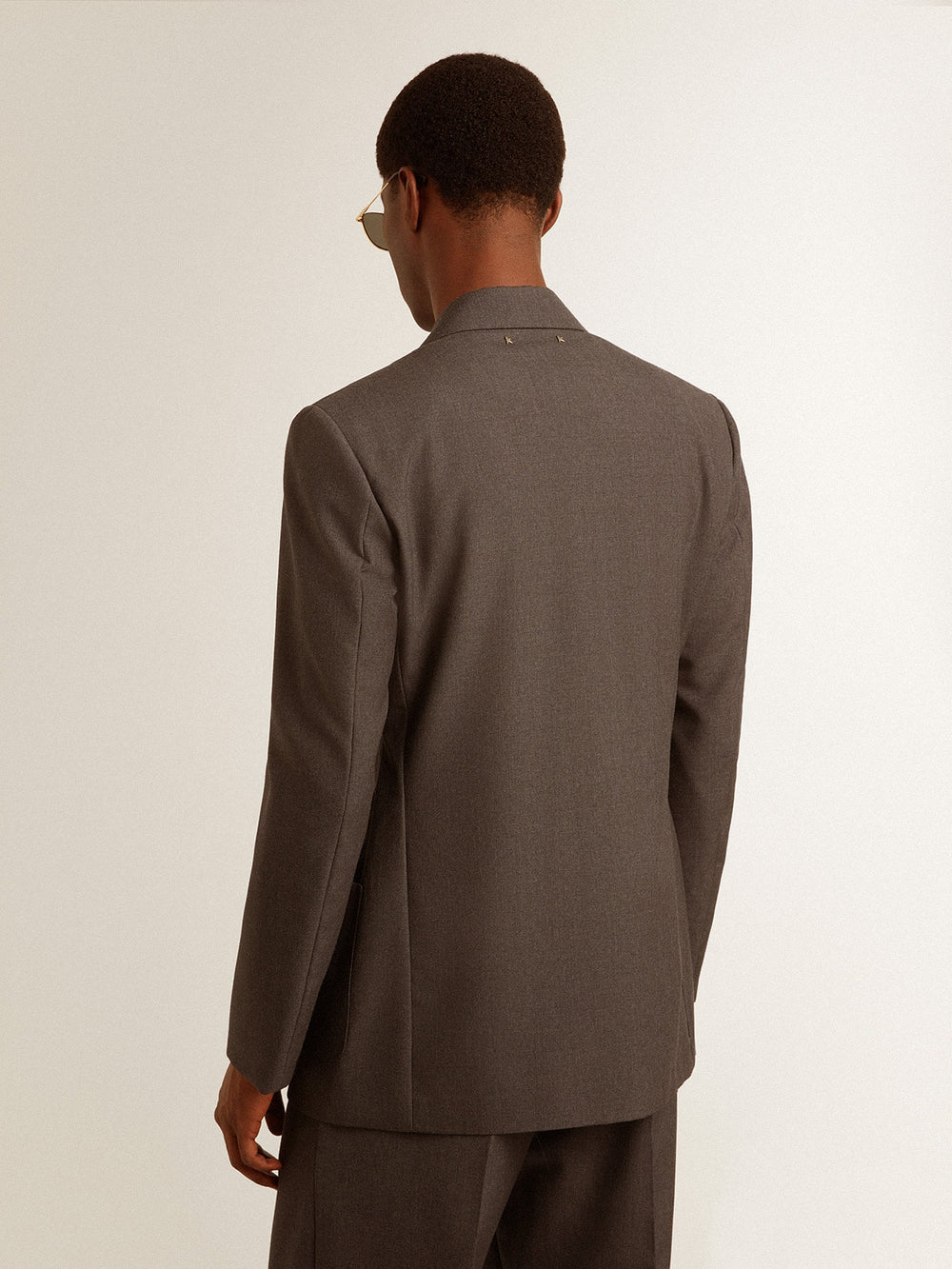 Men's tailored jacket in anthracite gray virgin wool