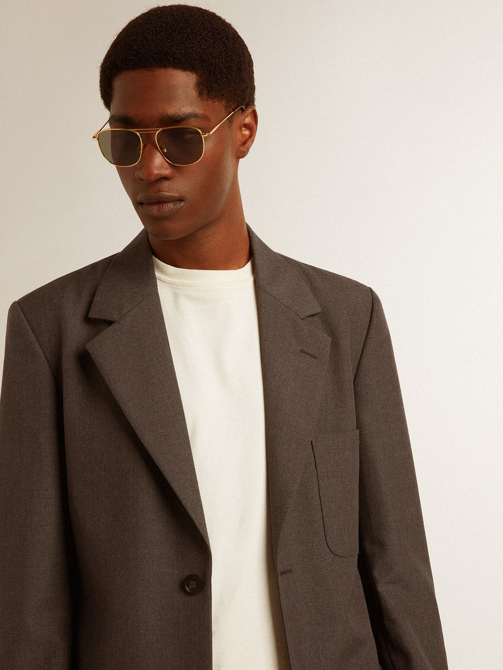 Men's tailored jacket in anthracite gray virgin wool