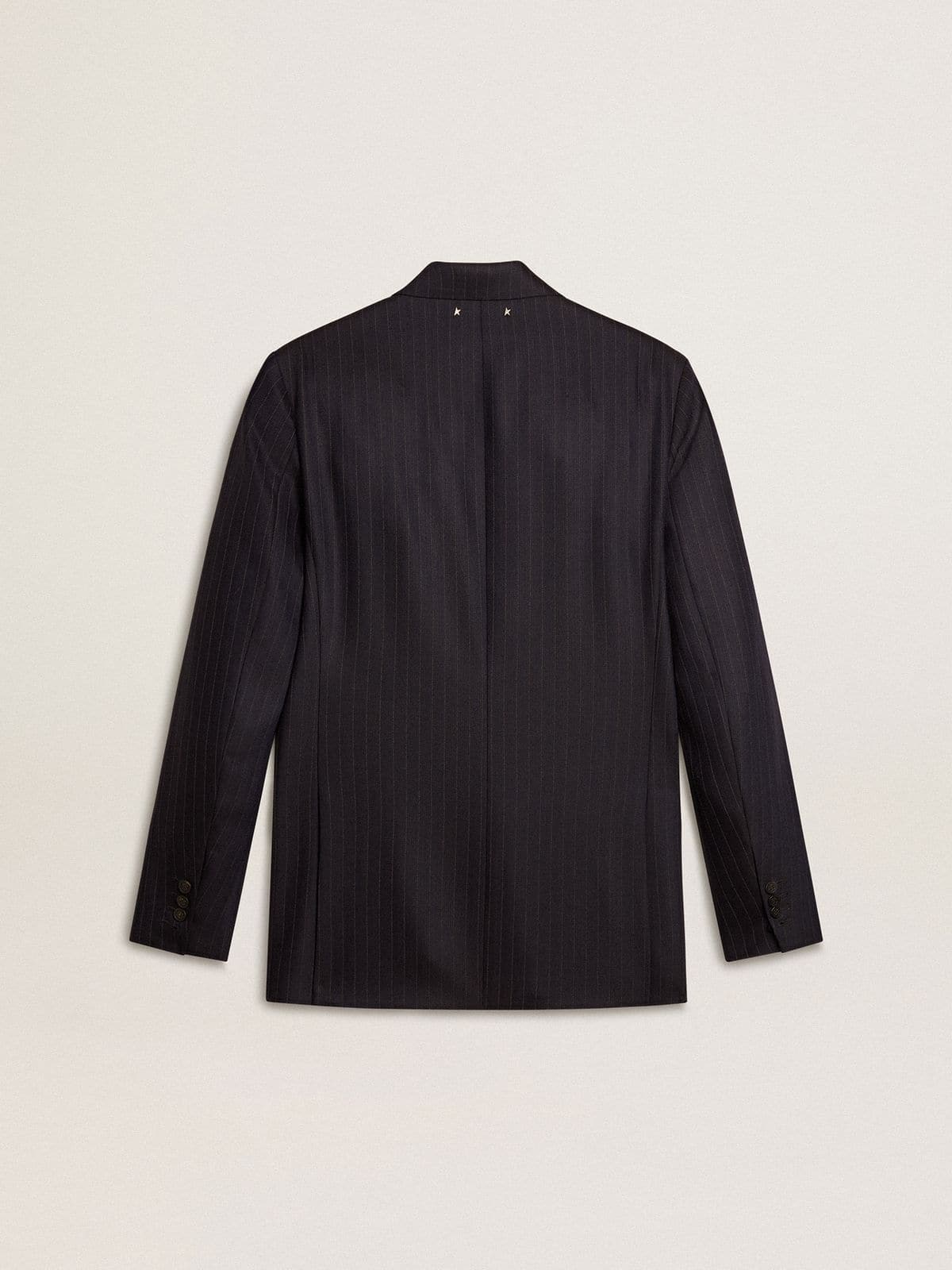 Men's midnight blue wool double-breasted blazer