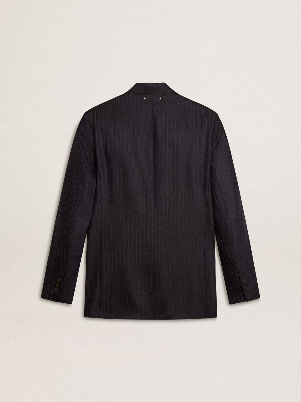 Men's midnight blue wool double-breasted blazer