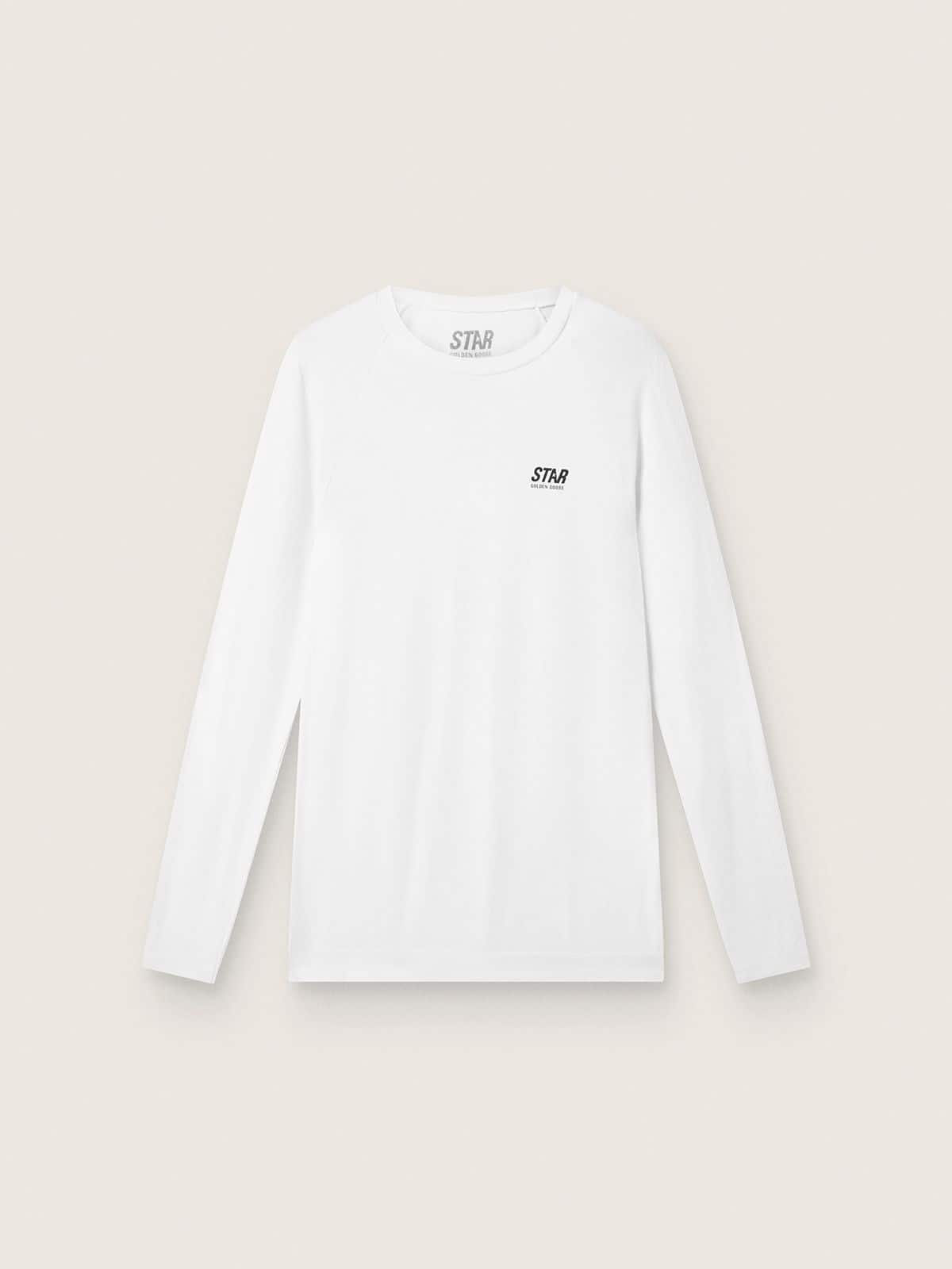 Men's white long-sleeve sports top