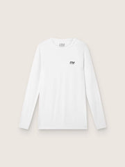 Men's white long-sleeve sports top