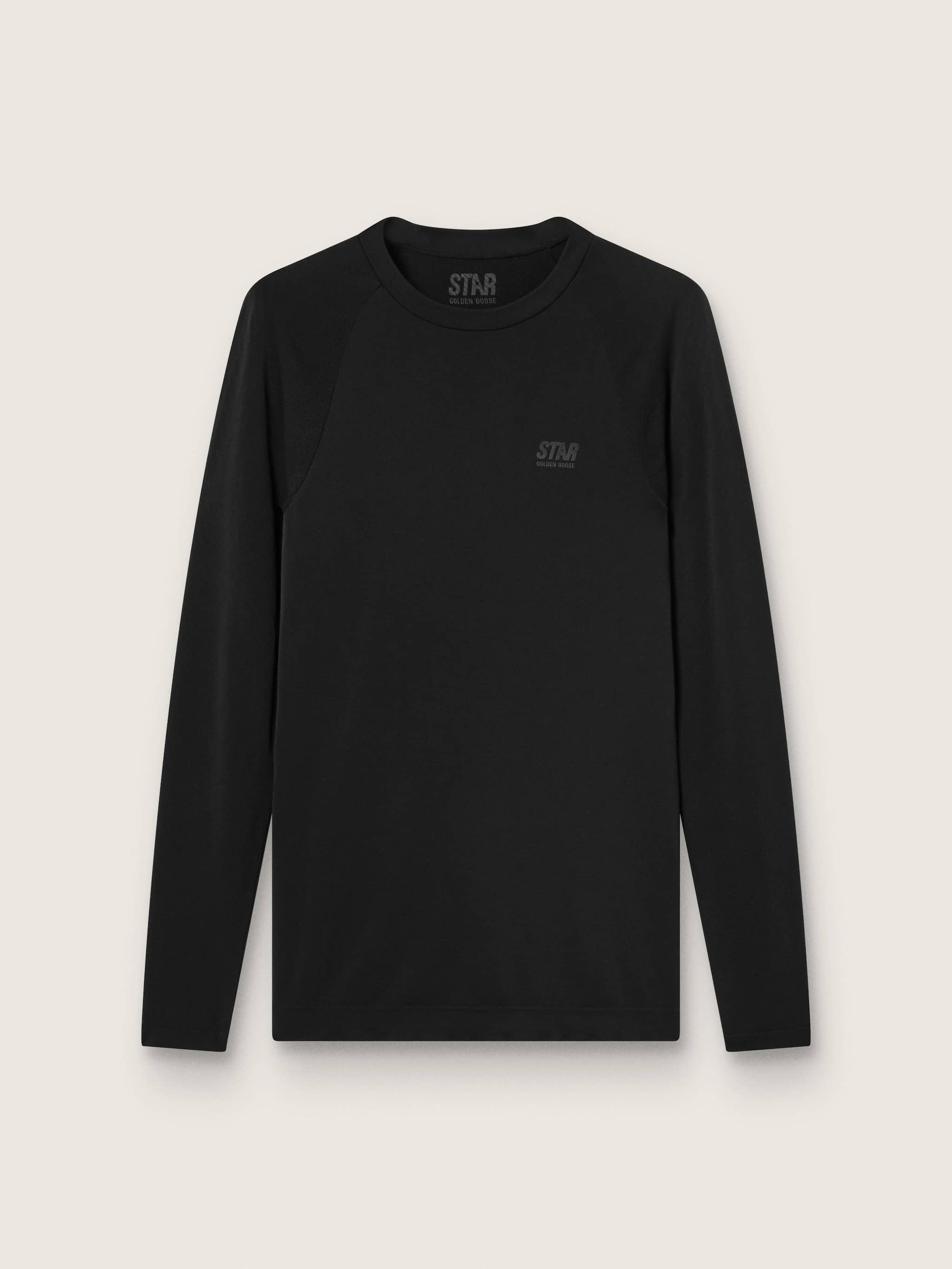 Men's black long-sleeve sports top