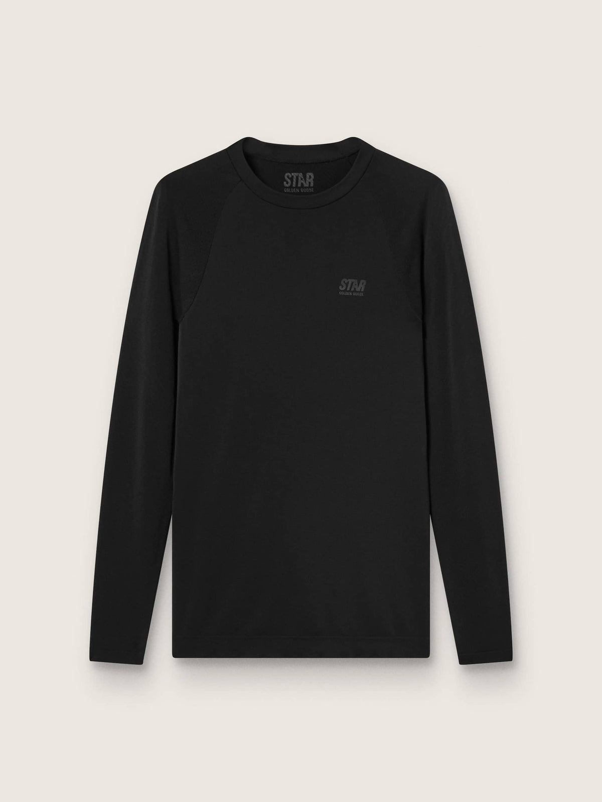 Men's black long-sleeve sports top