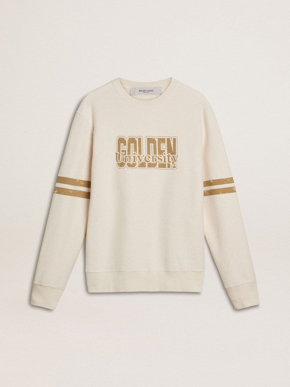 Men's white cotton sweatshirt with front print