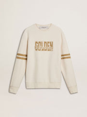 Men's white cotton sweatshirt with front print