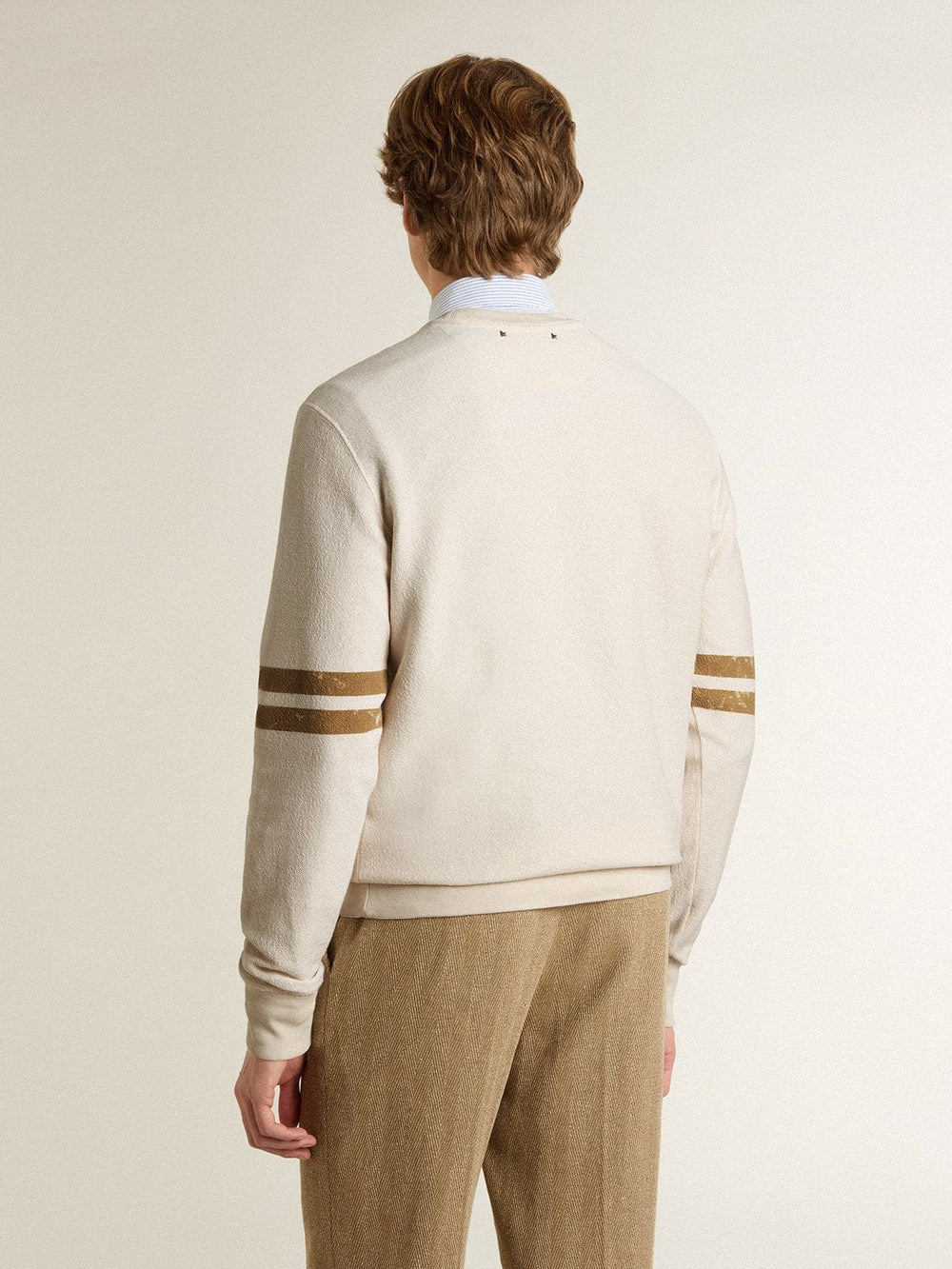 Men's white cotton sweatshirt with front print