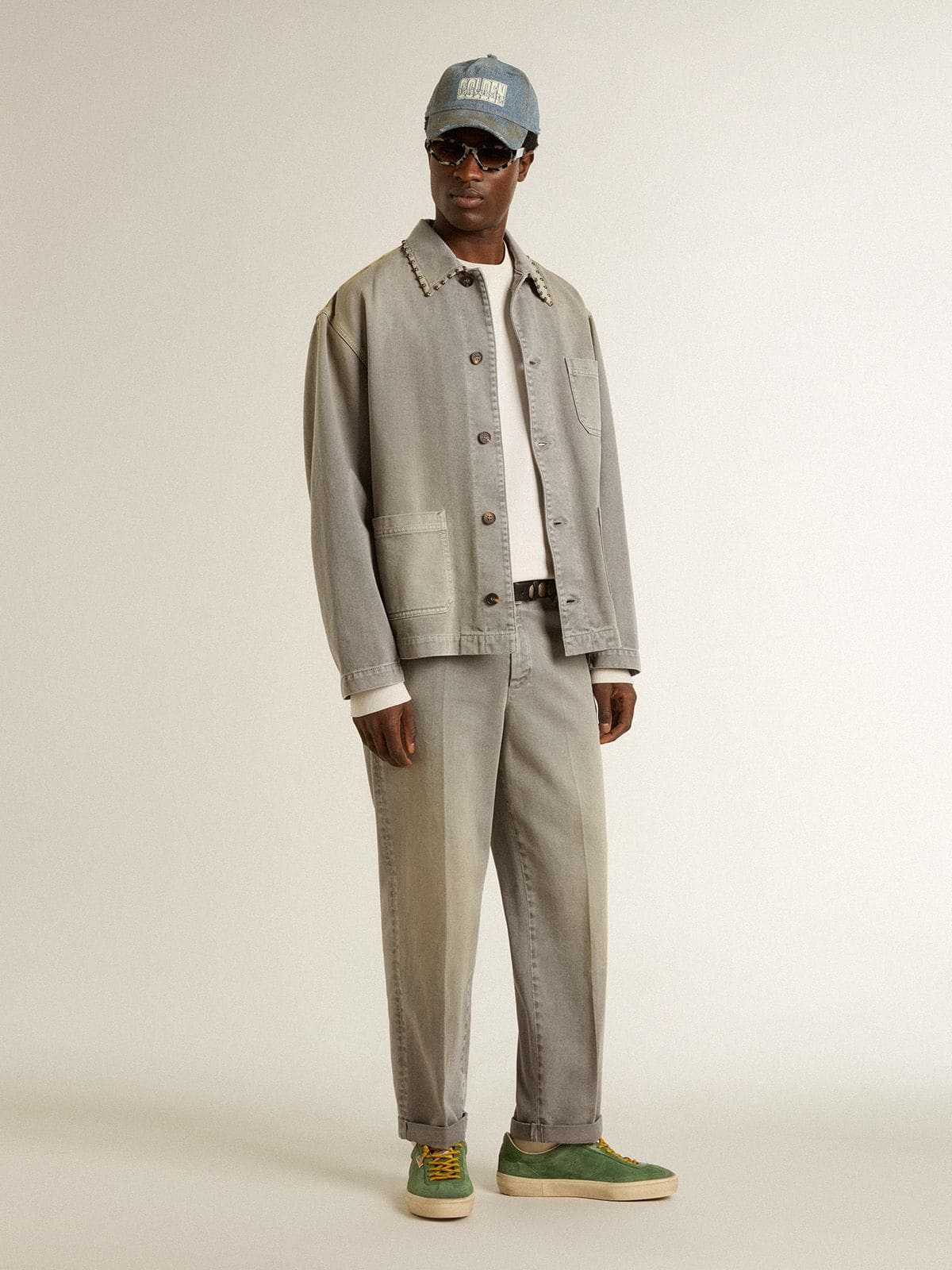 Men's white cotton sweatshirt with print on the back