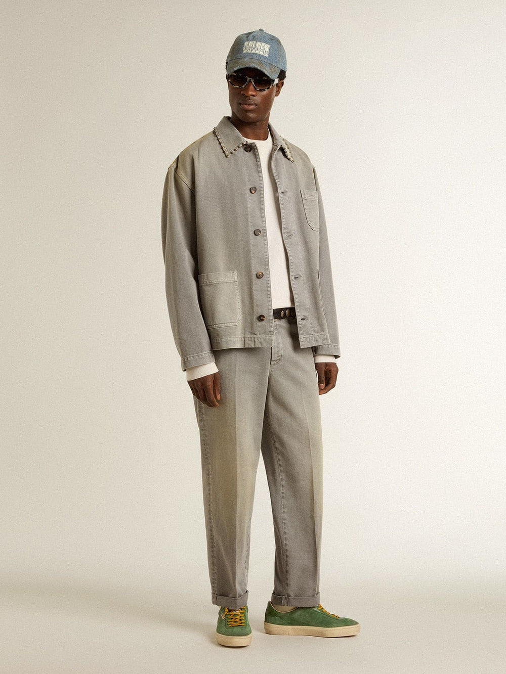 Men's white cotton sweatshirt with print on the back