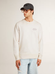 Men's sweatshirt in worn white with print