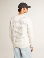 Men's sweatshirt in worn white with print