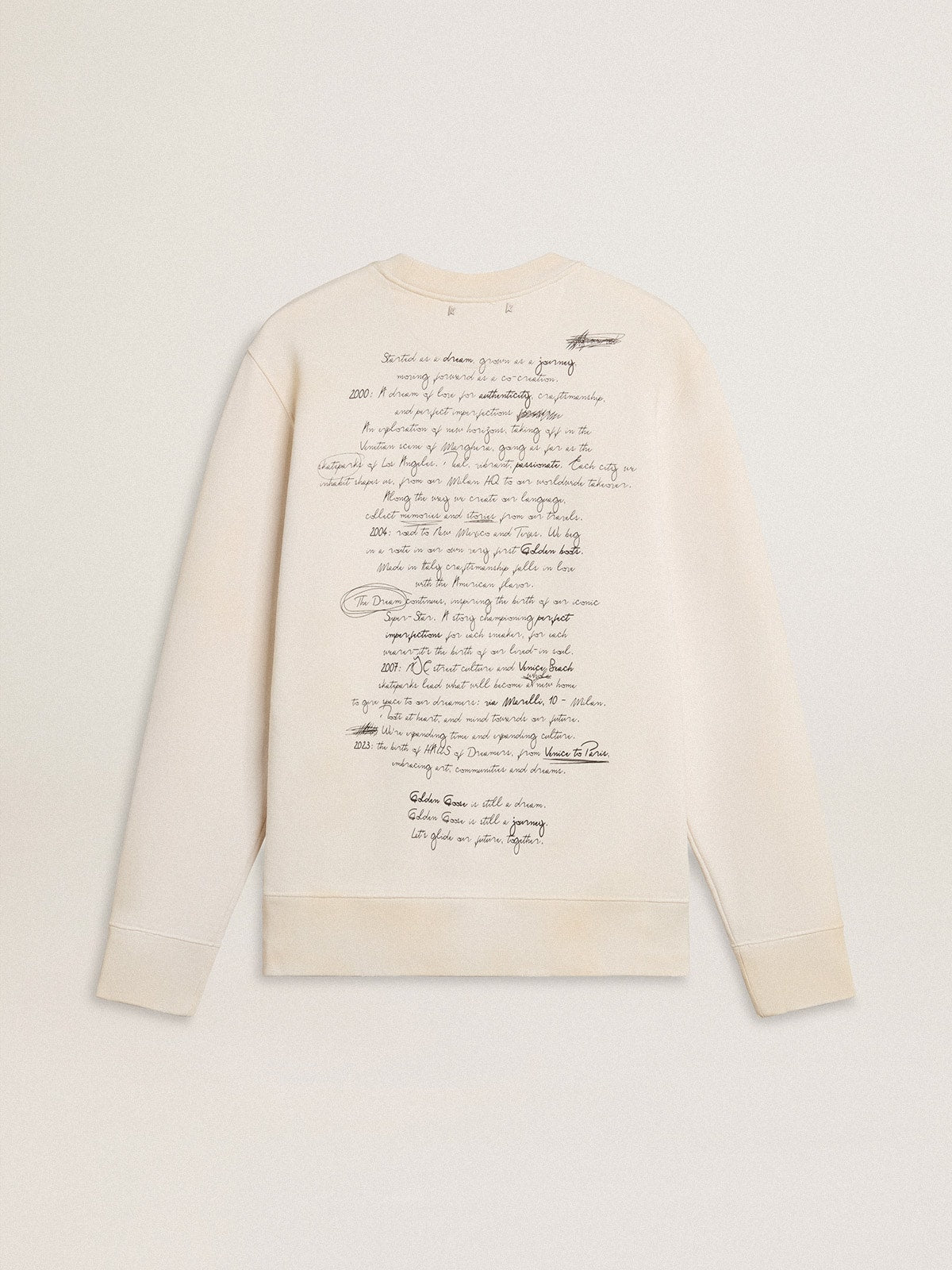 Men's sweatshirt in worn white with print