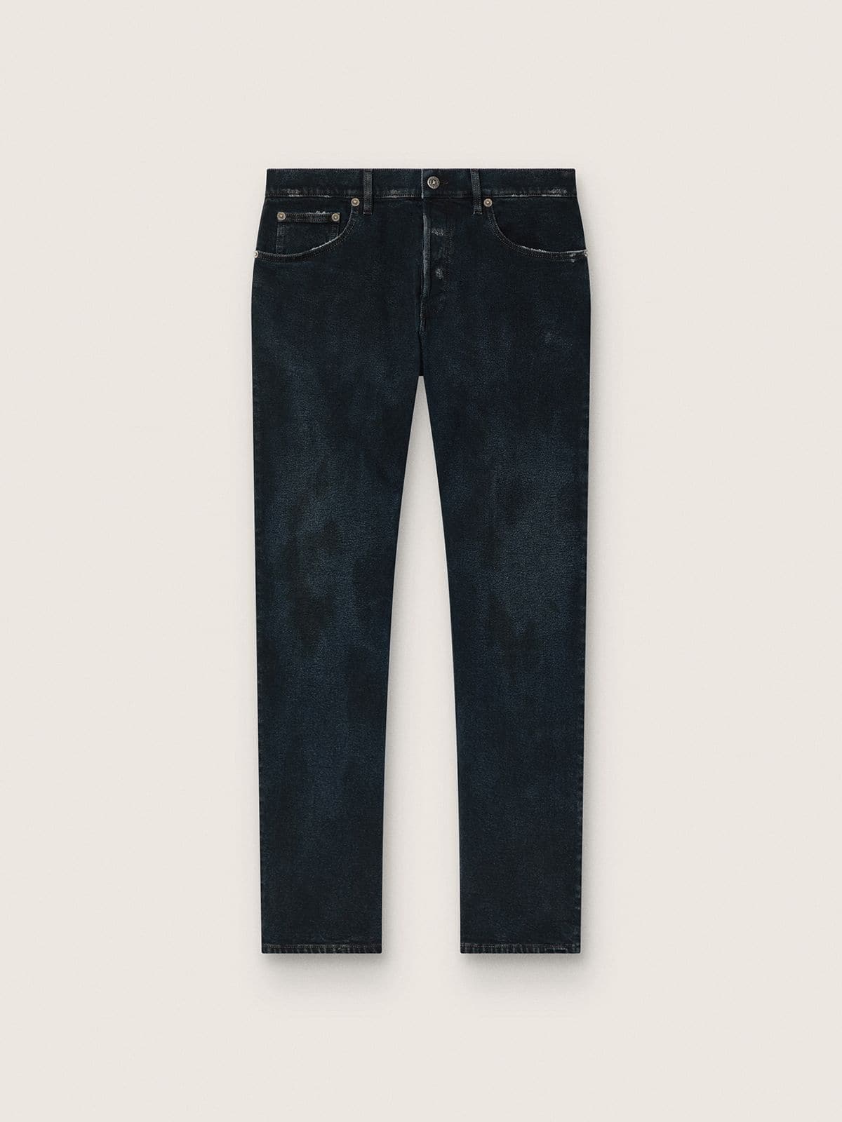 Men’s slim-fit jeans in dark indigo stretch denim
