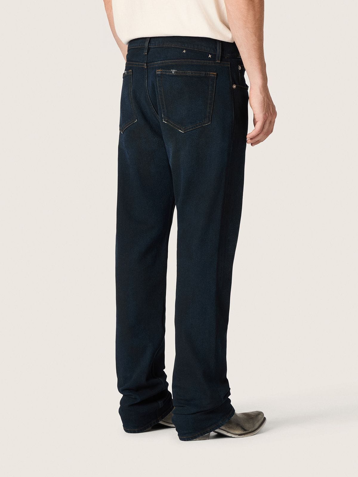 Men’s slim-fit jeans in dark indigo stretch denim