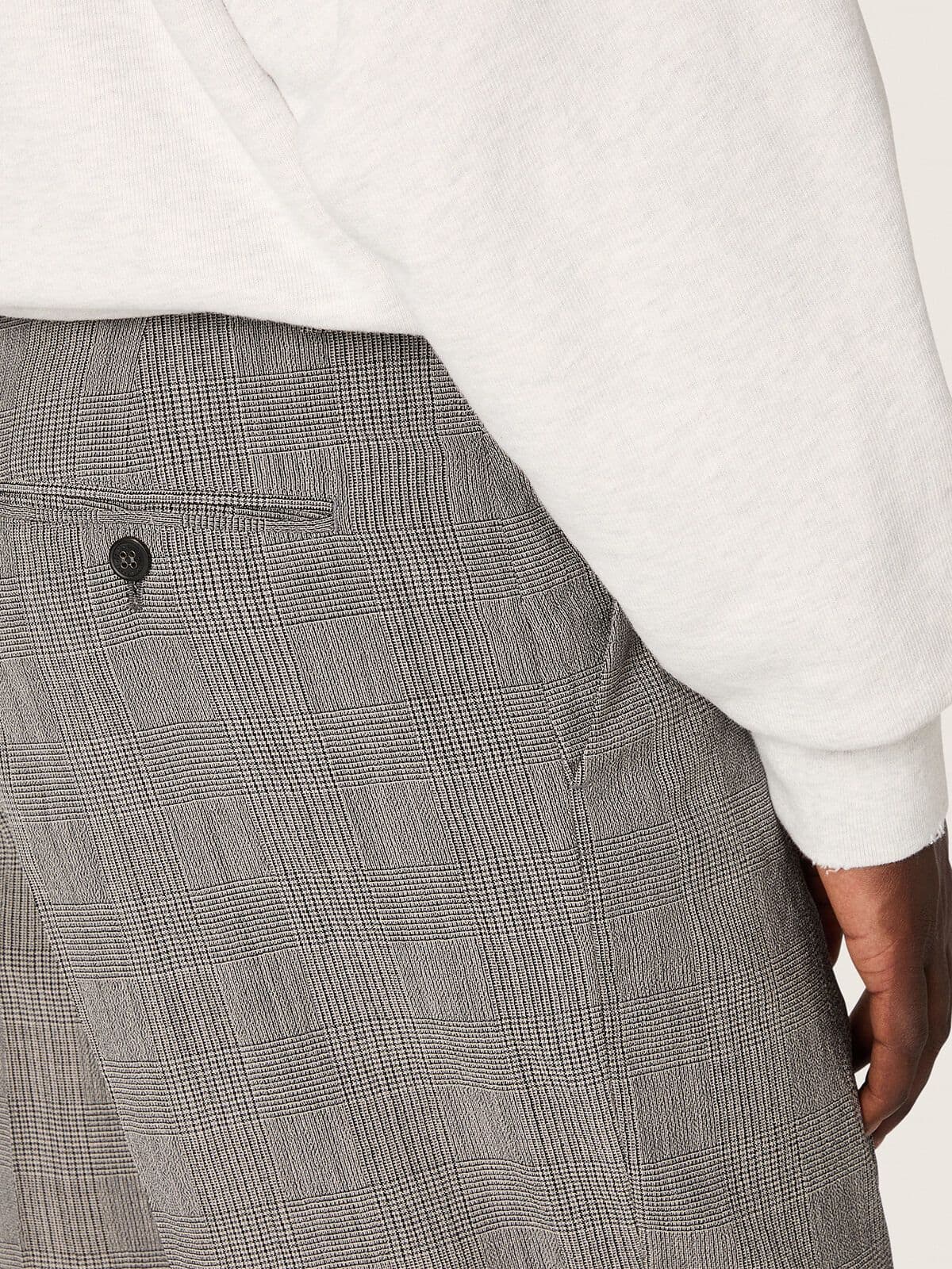 Men’s slim-fit pants in gray Prince of Wales check