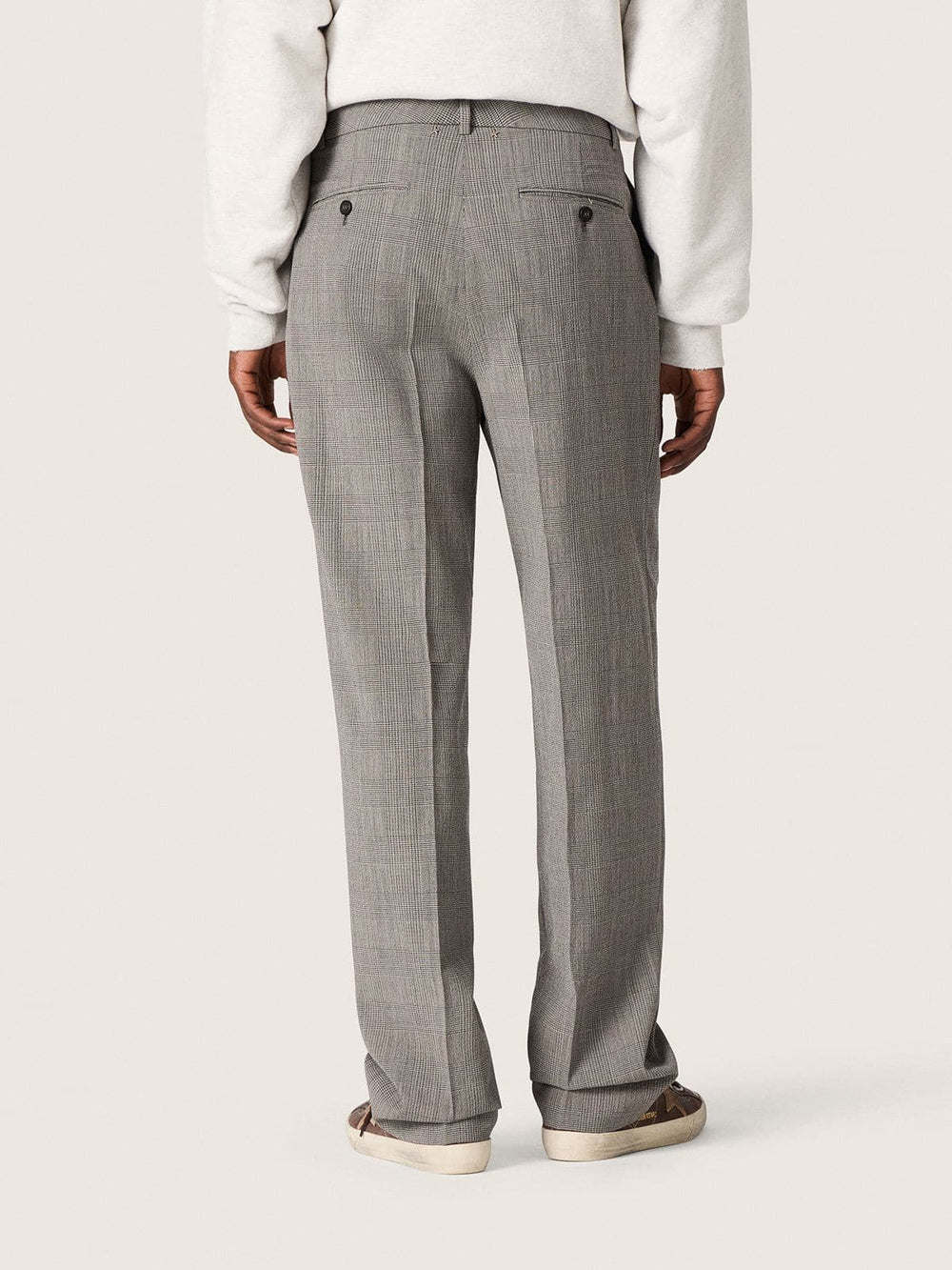 Men’s slim-fit pants in gray Prince of Wales check