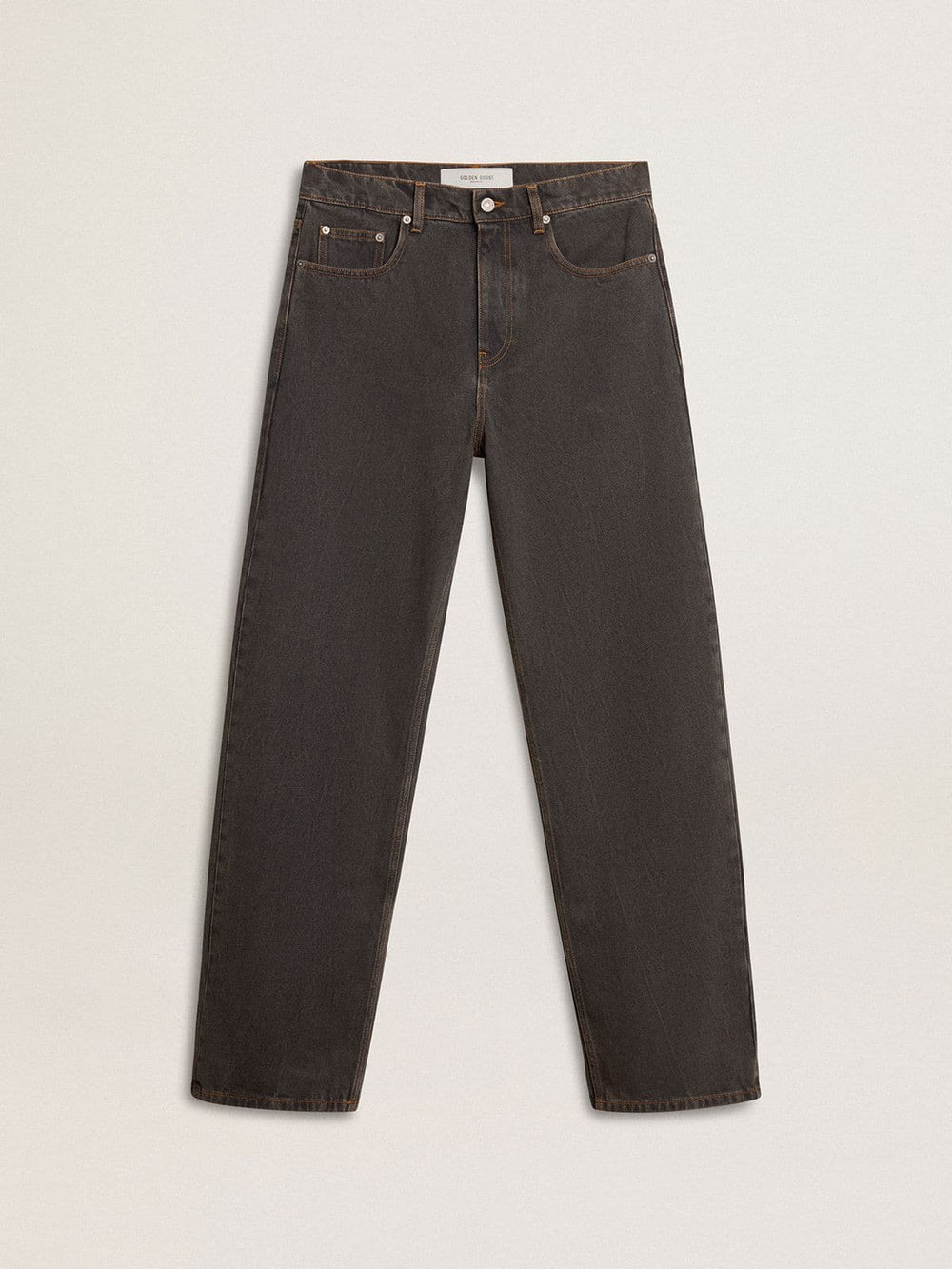 Men's dark gray jeans in twist crease-wash denim
