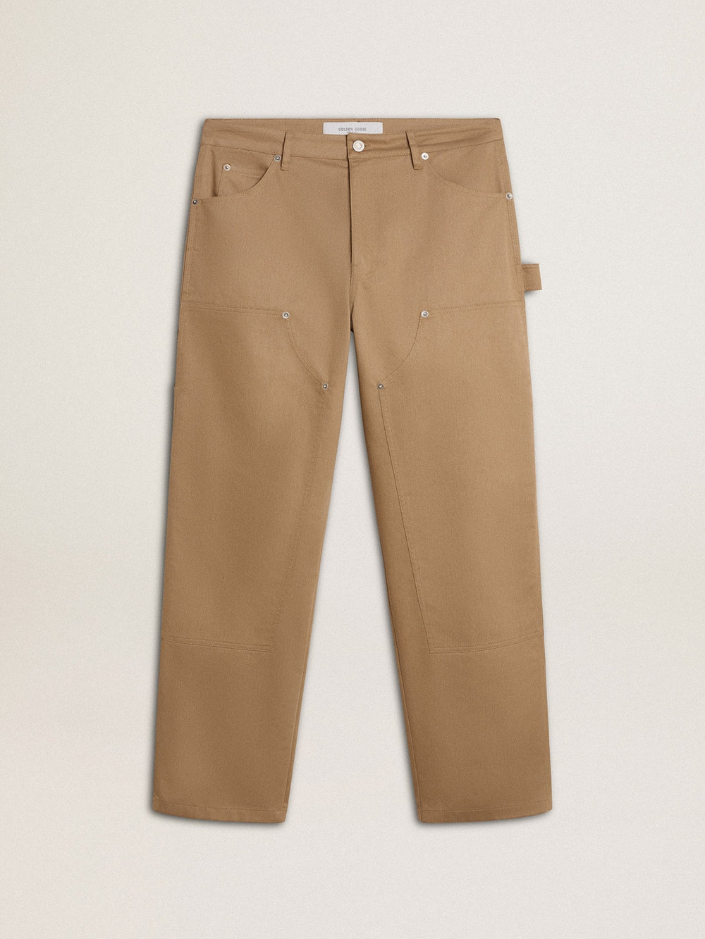 Men's beige pants with patches