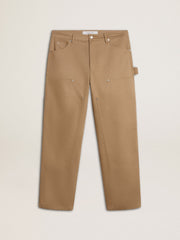 Men's beige pants with patches