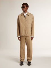 Men's beige pants with patches
