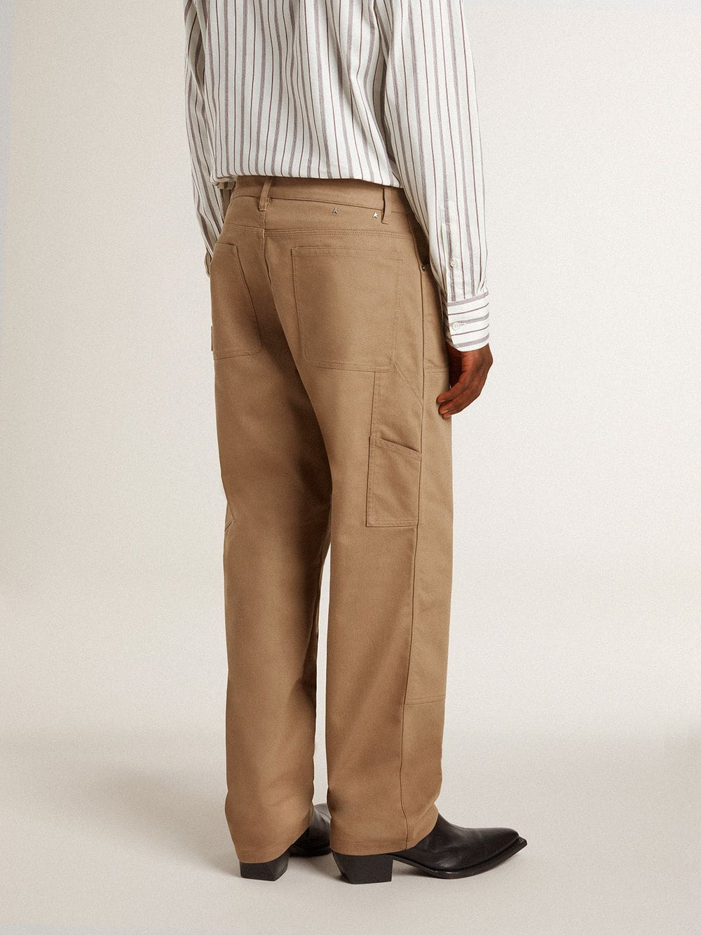 Men's beige pants with patches