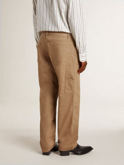 Men's beige pants with patches