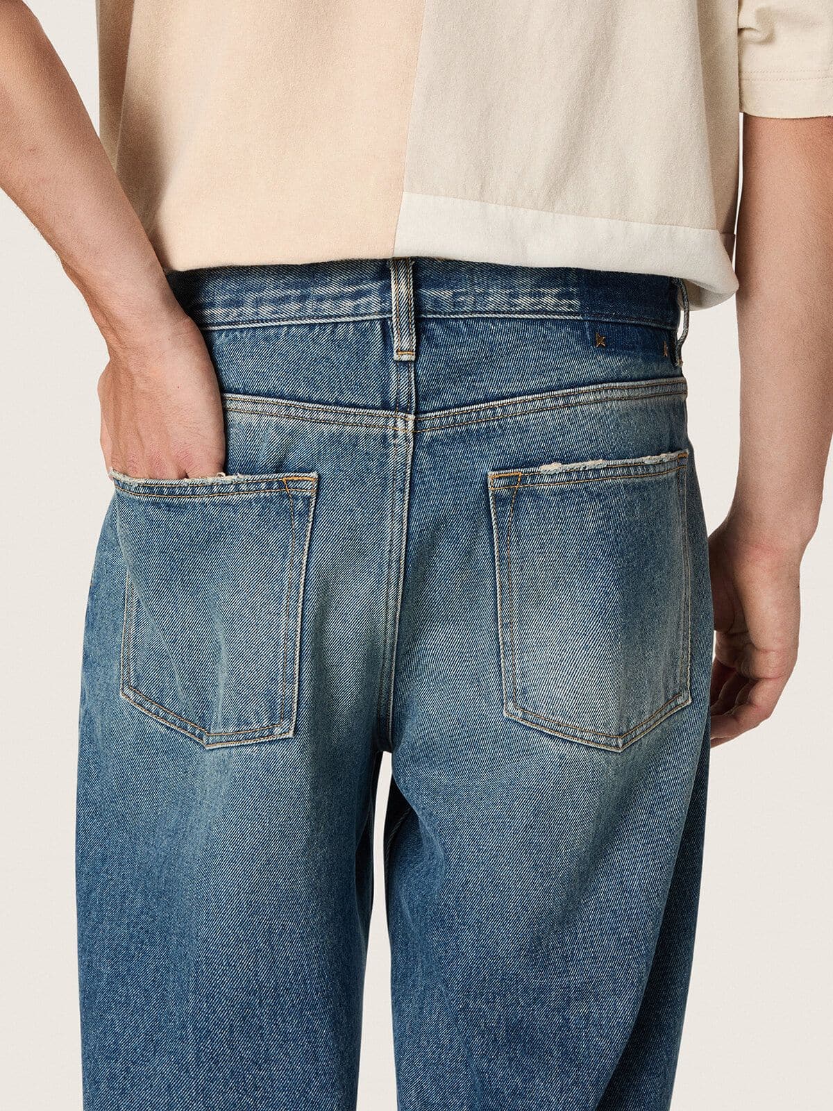 Blue medium wash loose jeans