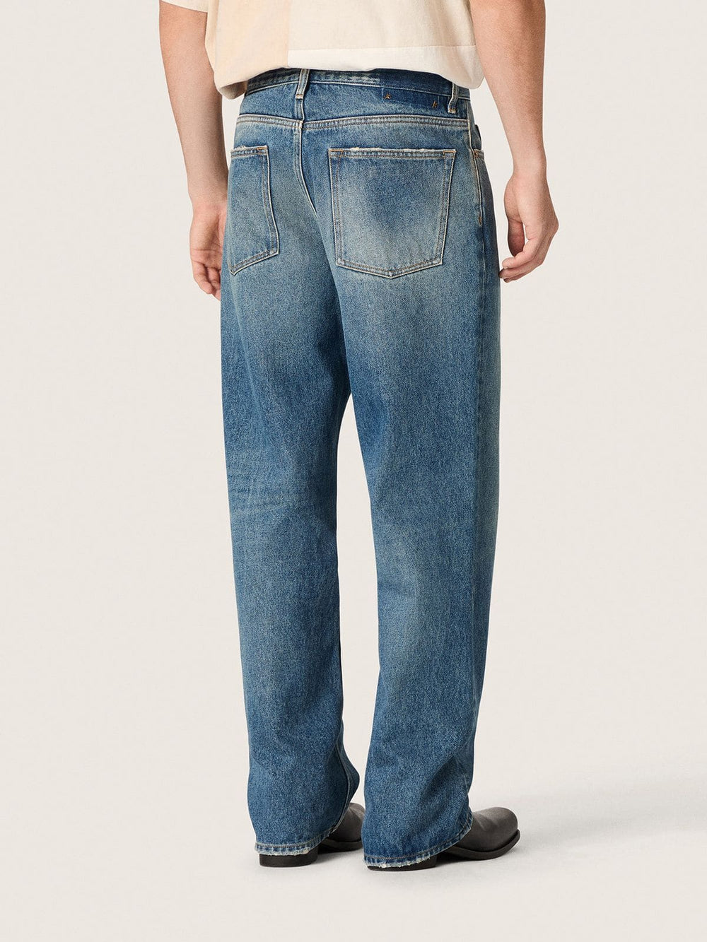 Blue medium wash loose jeans
