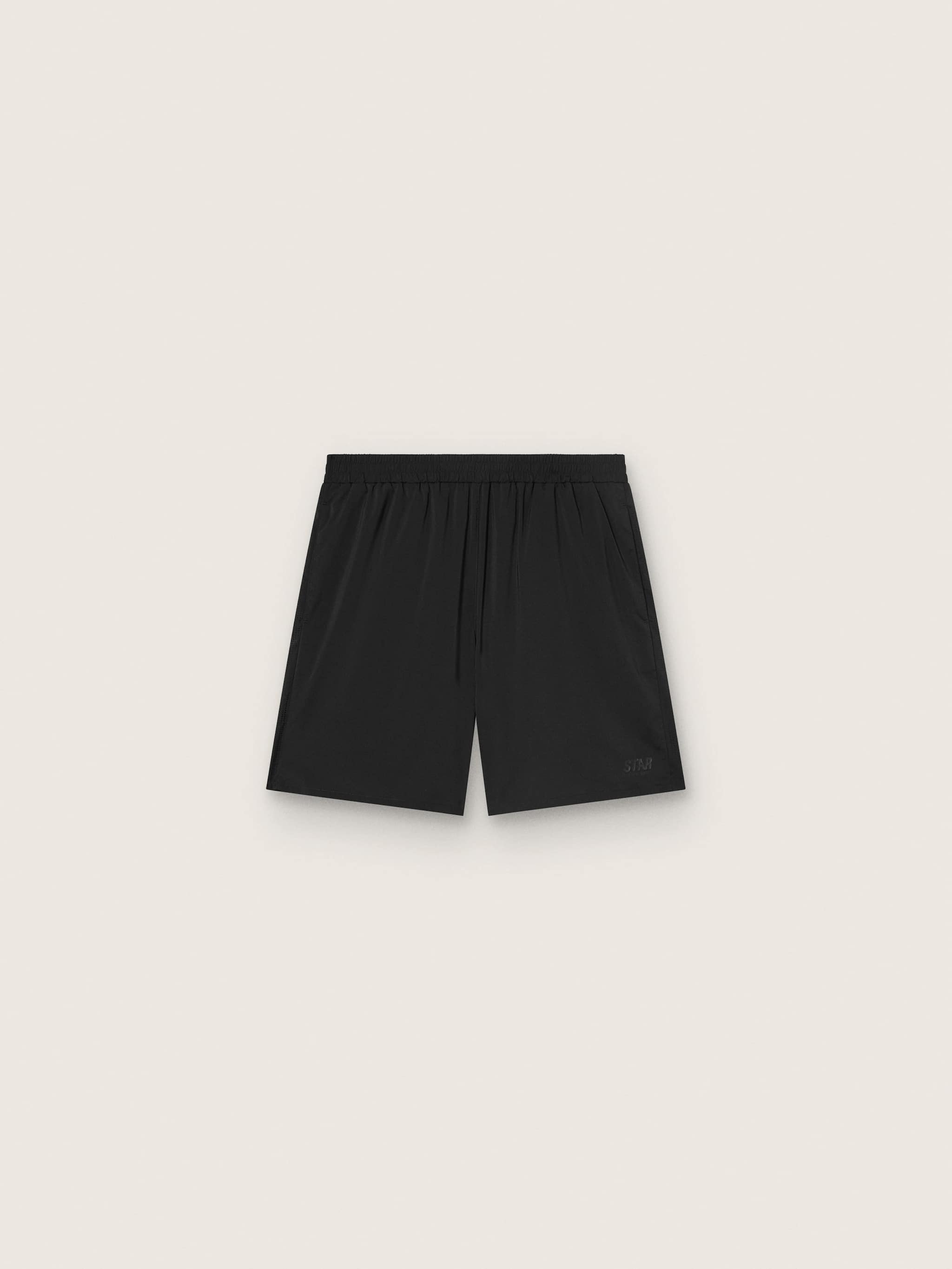 Men's black double-layer sports shorts