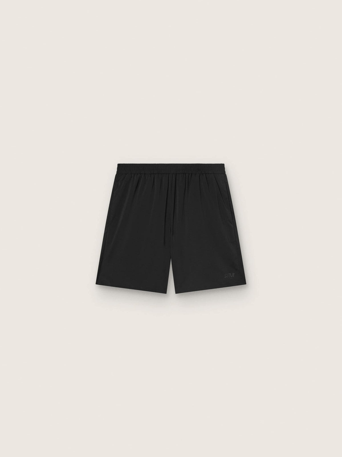 Men's black double-layer sports shorts