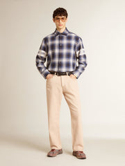 Men's pink dyed jeans