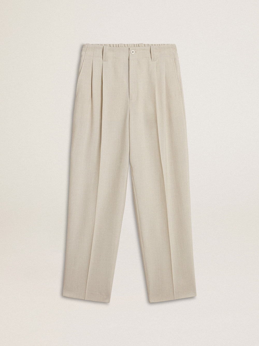 Men's joggers in khaki wool blend