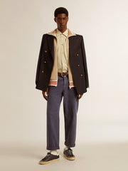 Men's chinos in blue with a lived-in effect